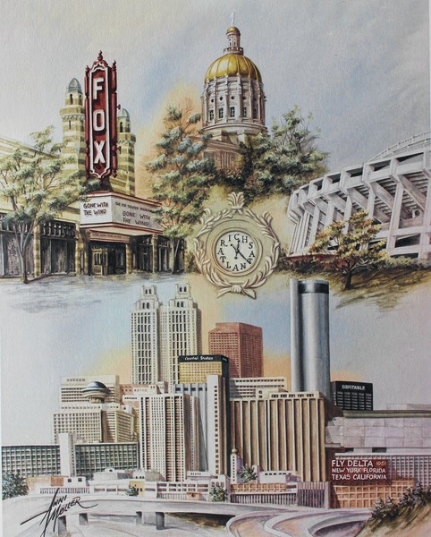 Fox Downtown art by Anni MollerFox Theater  - 15x19 art by Anni MollerAtlanta rush traffic art by Anni MollerAtlanta Blue art by Anni Moller1995 World Champs art by Anni MollerFicticious Tara from Gone With The Wind art by Anni MollerFulton County S