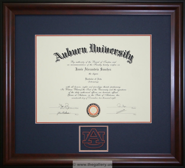 Auburn University with the logo cut into the  mat.






The Gallery at Brookwood
www.thegallery.us
770-941-3394
Your Custom Framing Expert
Picture Framing Examples
Custom Framing Examples
Shadowbox Examples
auburn_university