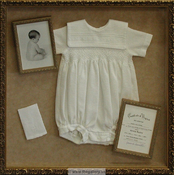 Christening gown shadowbox






The Gallery at Brookwood
www.thegallery.us
770-941-3394
Your Custom Framing Expert
Picture Framing Examples
Custom Framing Examples
Shadowbox Examples
christening_gown_shadow_box_1