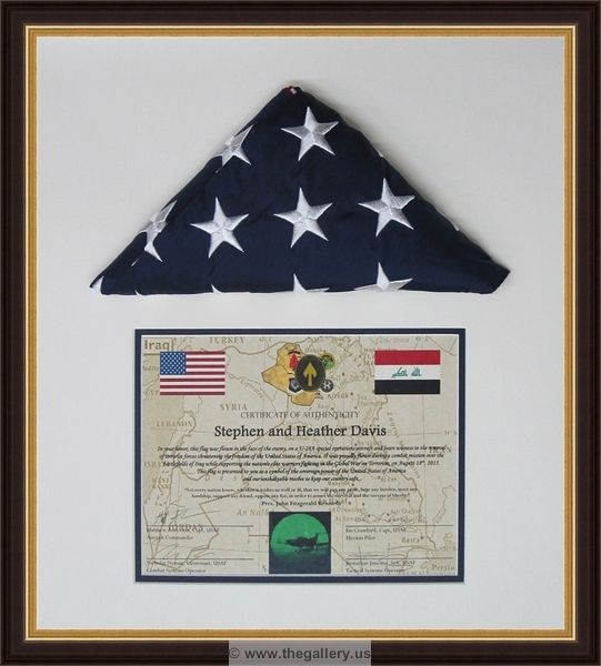 Custom made flag shadow box with certificate






The Gallery at Brookwood
www.thegallery.us
770-941-3394
Your Custom Framing Expert
Picture Framing Examples
Custom Framing Examples
Shadowbox Examples
custom-flag-shadow-box-with-certificate
