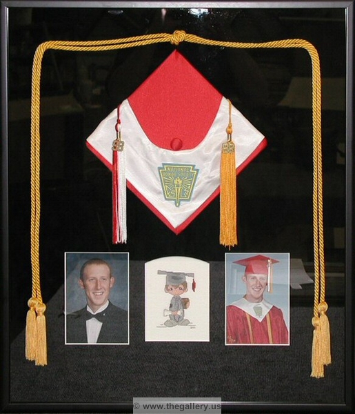 Graduation Shadow box with hat, photos, tassel and graduation announcement.






The Gallery at Brookwood
www.thegallery.us
770-941-3394
Your Custom Framing Expert
Picture Framing Examples
Custom Framing Examples
Shadowbox Examples
graduation_shadow_box