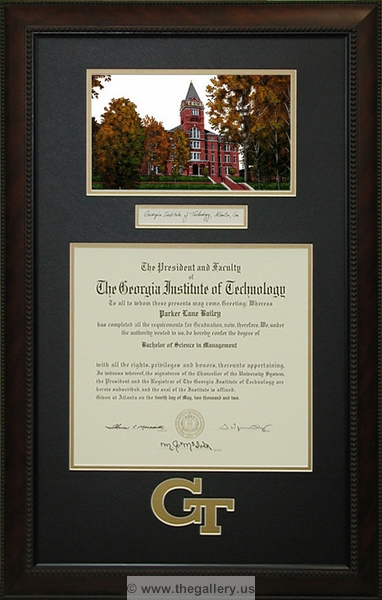 Georgia Tech diploma with logo cut into the mat






The Gallery at Brookwood
www.thegallery.us
770-941-3394
Your Custom Framing Expert
Picture Framing Examples
Custom Framing Examples
Shadowbox Examples
tech_w_image