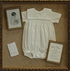 Christening gown shadowbox

The Gallery at Brookwood
www.thegallery.us
770-941-3394
Your Custom Framing Expert
Picture Framing Examples
Custom Framing Examples
Shadowbox Examples