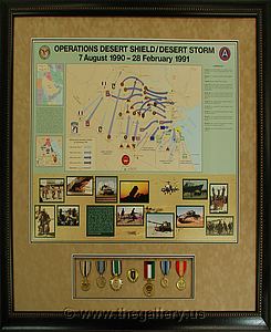 Desert Storm medals with poster

The Gallery at Brookwood
www.thegallery.us
770-941-3394
Your Custom Framing Expert
Picture Framing Examples
Custom Framing Examples
Shadowbox Examples