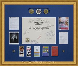 Selective Service System Shadow box

The Gallery at Brookwood
www.thegallery.us
770-941-3394
Your Custom Framing Expert
Picture Framing Examples
Custom Framing Examples
Shadowbox Examples