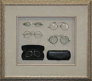 Shadowbox antique glasses

The Gallery at Brookwood
www.thegallery.us
770-941-3394
Your Custom Framing Expert
Picture Framing Examples
Custom Framing Examples
Shadowbox Examples