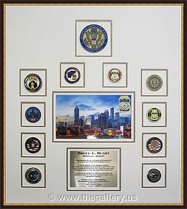 Homeland Security retirement gift.

The Gallery at Brookwood
www.thegallery.us
770-941-3394
Your Custom Framing Expert
Picture Framing Examples
Custom Framing Examples
Shadowbox Examples