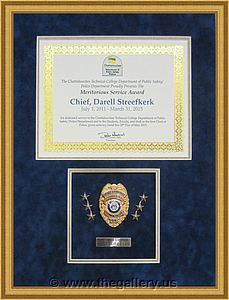 Police Department retirement shadow box

The Gallery at Brookwood
www.thegallery.us
770-941-3394
Your Custom Framing Expert
Picture Framing Examples
Custom Framing Examples
Shadowbox Examples