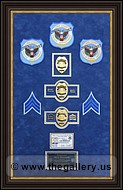 Police Department retirement shadow box with police badges, patches, ID cards and lapel pins.
thegalleryatbrookwood.jpg