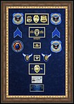 Cobb County Police Department retirement shadow box with police badges, patches, ID cards and lapel pins.
north-point-mall-mirror-framer.jpg
