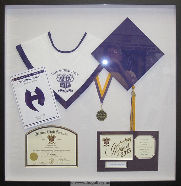 Hiram High School Diploma Shadowbox with Graduation Hat and Tassel






The Gallery at Brookwood
www.thegallery.us
770-941-3394
Your Custom Framing Expert
Picture Framing Examples
Custom Framing Examples
Shadowbox Examples
IMG_2663