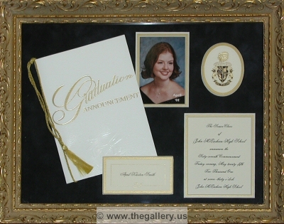 High school graduation shadow box with tassel insert and invitation.






The Gallery at Brookwood
www.thegallery.us
770-941-3394
Your Custom Framing Expert
Picture Framing Examples
Custom Framing Examples
Shadowbox Examples
grad_invite2