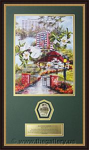 Fort Gordon framed print with coin cutout.

The Gallery at Brookwood
www.thegallery.us
770-941-3394
Your Custom Framing Expert
Picture Framing Examples
Custom Framing Examples
Shadowbox Examples