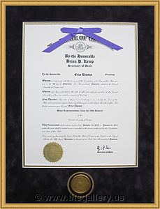 Framed certificate for Erica Thomas Georgia State Representative

The Gallery at Brookwood
www.thegallery.us
770-941-3394
Your Custom Framing Expert
Picture Framing Examples
Custom Framing Examples
Shadowbox Examples