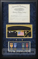 Honorable Discharge Certificate with hat and metals.
Dallas_Picture_Hanger.jpg