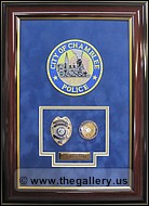  Police Department retirement shadow box with police badges, patches, ID cards and lapel pins. 
diploma_framing_atlanta.jpg